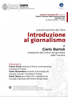 Introduzione al giornalismo: presentazione del libro di Carlo Bartoli all'Università di Firenze